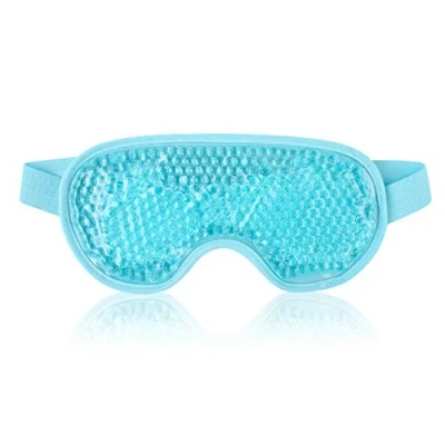 Image of TEEROVA Cooling Eye Mask with Gel Bead Reusable for Dark Circles, Puffy Eyes, Dry Headaches, Migraines, Sinus (Blue)