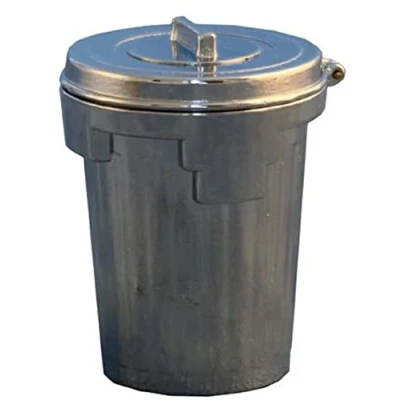 Image of Melody Jane Dolls House Silver Metal Dustbin Trash Garbage Can Miniature Garden Accessory