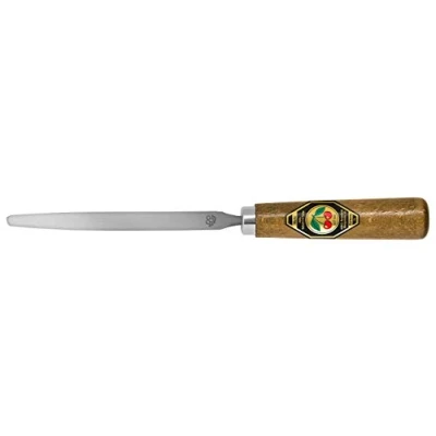 Image of Kirschen 3916000 Triangular Scraper Burnisher with Wooden Handle, Brown/Grey