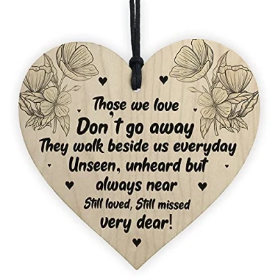 Image of RED OCEAN Memorial Hanging Heart Sign Bereavement Remembrance Poem Mum Dad Love Gift