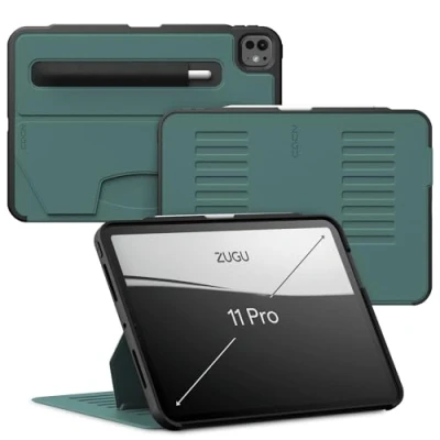 Image of ZUGU iPad Pro 11 Inch Case (M4) 2024 Ultra Slim Protective Cover Wireless Apple Pencil Charging Convenient 8 angle Magnetic Stand &amp; Auto Sleep/Wake [ Pine ]
