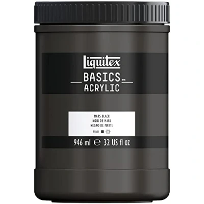 Image of LIQUITEX Basics Acrylic Paint, Mars Black, 946 ml Pot