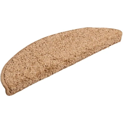 Image of vidaXL Carpet Stair Treads 15 pcs Beige 56x17x3 cm