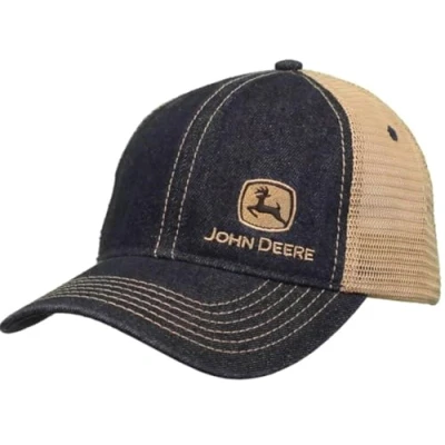 Image of John Deere 6 Panel Cap Denim &amp; Mesh, Unstruct Khaki Os
