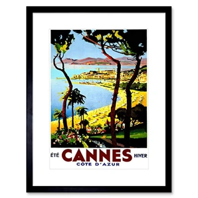 Image of Wee Blue Coo Ad Cannes Cote D&#039;azur Beach Film Festival Picture Framed Wall Art Print