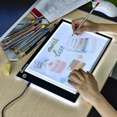 Image of Light Box Drawing A4,Tracing Board with Brightness Adjustable for Artists, Animation Drawing, Sketching, Animation, X ray Viewing (Black)