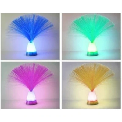 Image of Playlearn 25cm Fibre Optic Lamp Colour Changing Sensory Lamps for Bedroom or Table 4 Colours Fountain Light Home Interior Design Novelty Led Decoration