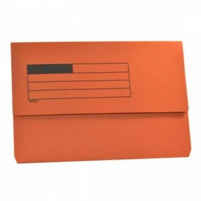 Image of Foolscap Document Wallets 285gsm, Assorted Colours, Pack of 25 Folders (Orange)