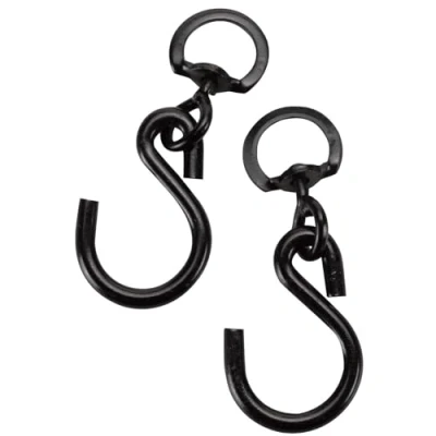 Image of Garden Mile Black 360Swivel S Hook with Closed D Ring Heavy Duty Hanging Plant Basket Hooks Easy Turn Flower Pot Metal Rotating Buckle