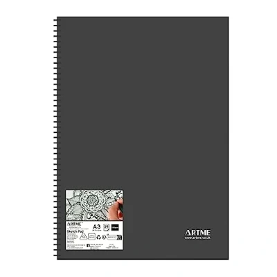 Image of Artme A3 Sketch Pad, 30 Sheets 160gsm, Spiral Bound, Sketchbook Portrait