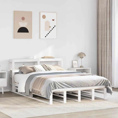 Image of Bed Frame without Mattress White 120x200 cm Solid Wood Pine vidaXL