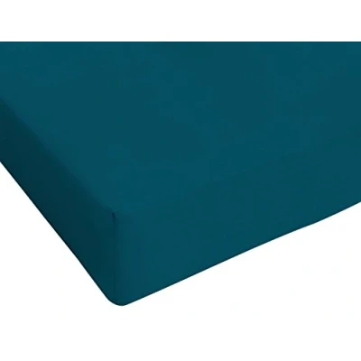 Image of Sogni e Capricci Max Color Fitted Sheet with 25cm Corner, 100% Cotton, Petrol Green, small double