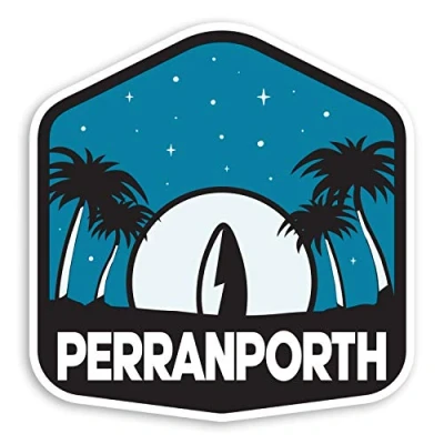 Image of 2 x 10cm Perranporth England Vinyl Stickers Surf Travel Luggage Sticker #30406 (10cm Tall)