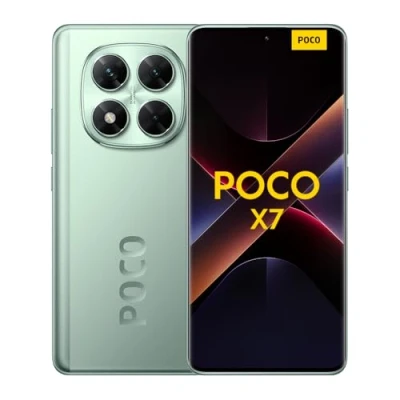 Image of Xiaomi POCO X7 smartphone, 12+512GB, Green, 50MP main camera with OIS, 5110mAh battery, IP68 (no charger included), 2 year Warranty