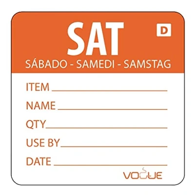 Image of Vogue GH356 Dissolvable Saturday Labels, Roll of 250, Red