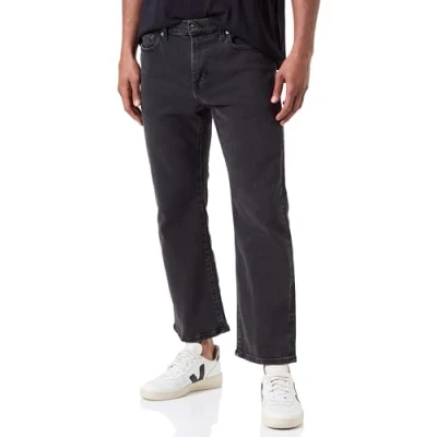 Image of Amazon Essentials Men&#039;s Straight Fit Bootcut Jeans, Washed Black, 38W / 34L