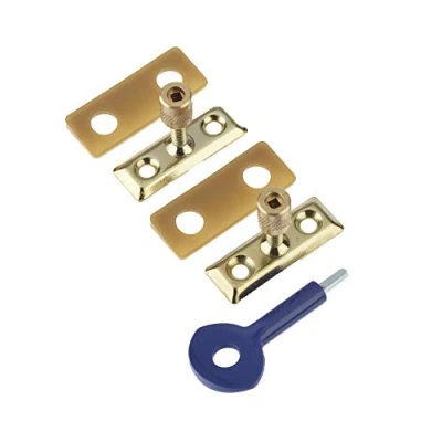 Image of Yale Locks P2P111PB Window Staylocks Polished Brass Finish (Pack of 2)