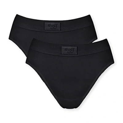 Image of Sloggi Double Comfort TAI 2 PACK Briefs, Women&#039;s, Size: 14, Black