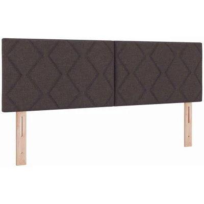 Image of vidaXL LED Headboard Diamond Blocks Design Dark Brown 144 cm Fabric