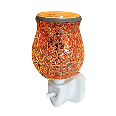Image of Sense Aroma Rose Gold Crackle Tulip Mosaic Plug In Wax Melt Warmer