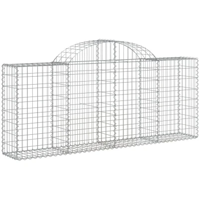 Image of vidaXL Arched Gabion Baskets 25 pcs 200x30x80/100 cm Galvanised Iron