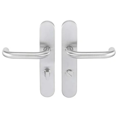 Image of Bricard New Wave 666465 Stainless Steel Plate Bathroom Door Handle Toilet