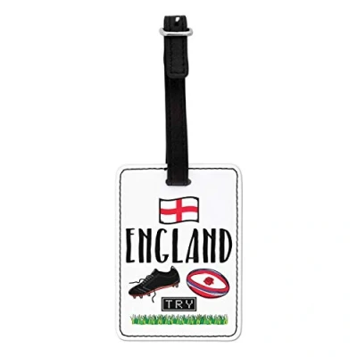Image of Gift Base Rugby England Visual Luggage Tag with Black Strap