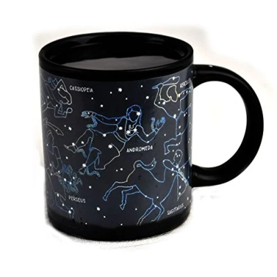 Image of UPG The Unemployed Philosophers Guild Heat Changing Constellation Mug Add Coffee or Tea and 11 Constellations Appear Comes in a Fun Gift Box, 12oz