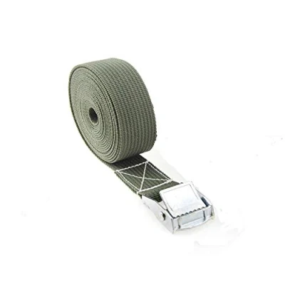 Image of 25mm*5m Ratchet Tie Down Straps, Heavy Duty Lashing Straps Adjustable Cam Buckle Tensioning Belts for Mounting on Bicycle Carriers Car Luggage Cargo Trailer Green
