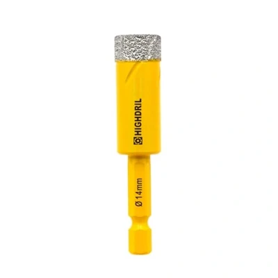 Image of HIGHDRIL Dry Diamond Drill Bits 14mm 3/5&quot; with Hex Shank for Granite Marble Porcelain Tile Ceramic