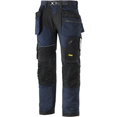 Image of Snickers FlexiWork Work Trousers+ Holster Pockets Navy/Black 52