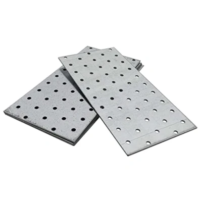 Image of OMIDEAS 5 x Flat Joining Plates (200 100 2) Connecting Perforated Metal Brace Bracket Timber Wood Fixing Galvanised Steel Repair Connector