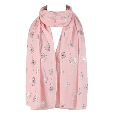Image of Dandelion Celebrity Designer Scarf Women Shawl Wrap By London Scarfs (Dandelion Baby Pink)