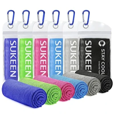 Image of [6 Pack] Cooling Towel (40&quot;x12&quot;), Ice Towel, Soft Breathable Chilly Microfiber for Yoga, Sport, Running, Gym, Workout,Camping, Fitness, Workout &amp; More Activities