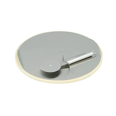 Image of Campingaz pizza stone for the Culinary Modular System with cutter wheel, stainless steel tray easy application of food, Ã˜ 30 cm, weight 1.56 kg