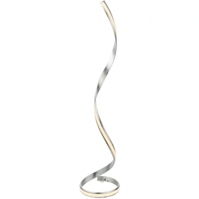 Image of Aria Integrated Led Floor Lamp Silver Leaf, White Acrylic