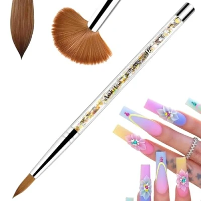 Image of Aokitec Kolinsky Acrylic Nail Brush #16 Sable Wood Art for Application Polygel Manicure Tool