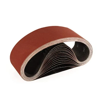 Image of Sruhrak 75 x 533 MM Sanding Belts, 240 Grits Fabric Belts for Stripping and 15 Pack