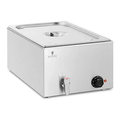 Image of Royal Catering Stainless Steel Bain Marie 600W 1 GN 1/1 Drain Tap Water Bath (20 liters, 30 80 C)