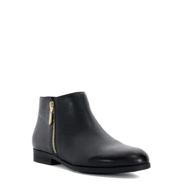 Image of Dune Ladies PANDIAS Croc Effect Detail Low Heel Boots Size UK 5 Flat Ankle Black