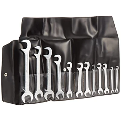 Image of Bahco 1931Z/12T Liliput Double Open End Wrench Set, Silver/Black, Set of 12 Piece