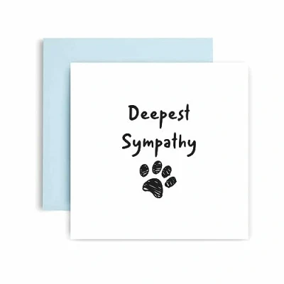 Image of Huxters With Deepest sympathy card Hand illustrated Cat Paw Print condolence greeting gift thinking of you gifts Sorry bereavement cards 14.8cm (Deepest Sympathy)