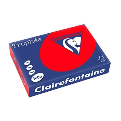 Image of Clairefontaine Trophée Ream of Paper 250 Sheets A4 21 x 29.7 cm, Coral Red