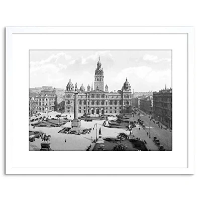Image of Wee Blue Coo Vintage Photo Glasgow George Square Scotland Framed Wall Art Print