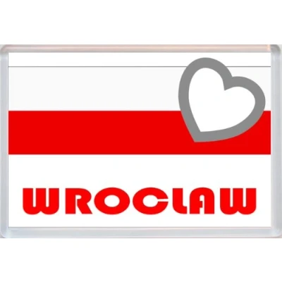 Image of Wroclaw Poland Flag Love Polish/Polska Towns &amp; Cities Jumbo Fridge Magnet