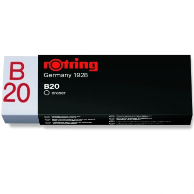 Image of rOtring B20 Rapid Eraser Pack of 3 White, Writing