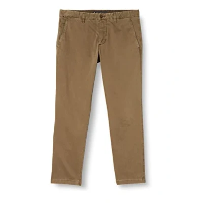 Image of Tommy Hilfiger Men Bleecker TH Flex Satin GMD Trousers Chino, Green (Faded Military), 33W / 28L