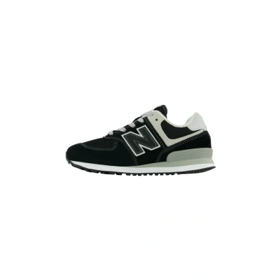 Image of New Balance 574 Unisex Trainers for kids, Size: 2.5, Black white Leather and textile