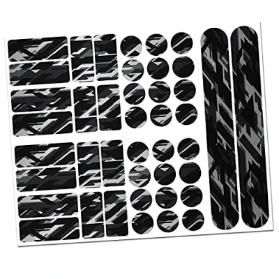Image of Finest Folia 34 Piece Bicycle Frame Protective Film Sticker Protection MTB BMX Chain Paint R159 R160 (18 Future Silver Metallic)