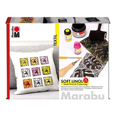 Image of Marabu Soft Linol Print &amp; Colouring Set